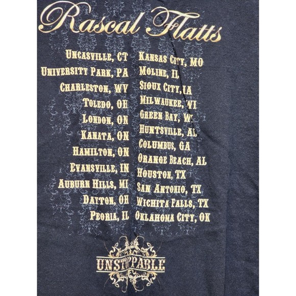 Rascal Flatts Unstoppable Tour T-Shirt Black Size XL 2 Sides Country - Picture 4 of 6
